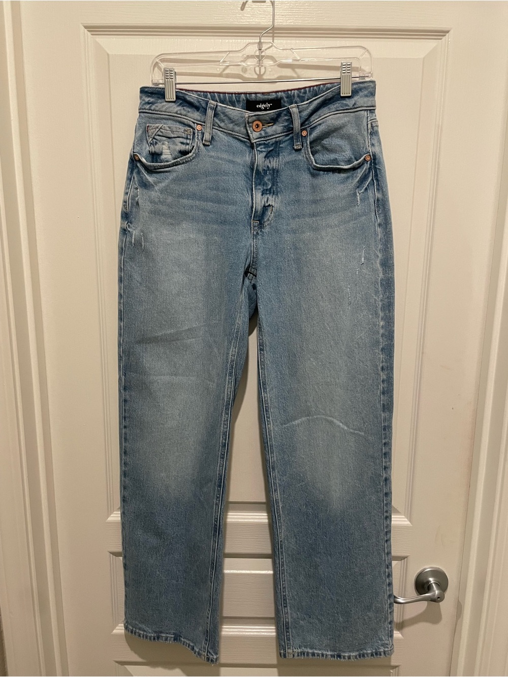 Edge Light Blue Curvy Hugh Rise Relaxed Boyfriend Wide Leg Women’s Jeans